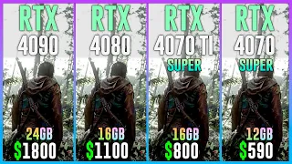 RTX 4090 vs RTX 4080 vs RTX 4070 TI SUPER vs RTX 4070 SUPER - Test 20 Games