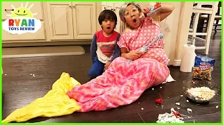 CLUMSY GRANDMA magic wand transform into a real mermaid magical spell pretend play funny kids video