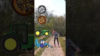 Rotating wheel to jcb, tractor, truck, rikshaw funny VFX magic #shorts