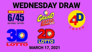 Lotto Result March 17, 2021 - Wednesday Draw (2D, 3D, 4D, 6/45, 6/55)