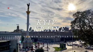 Walking in Kyiv, Ukraine - hot summer walk - 2023