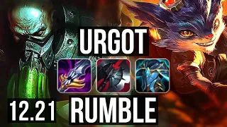 URGOT vs RUMBLE (TOP) | 11/2/8, Legendary | KR Master | 12.21