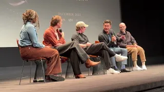 THE IRON CLAW Q&A with Sean Durkin, Zac Efron, Jeremy Allen White and Stanley Simons on 11/12/2023.