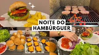 NOITE DO HAMBÚRGUER CASEIRO 🍔🍟 Maionese verde caseira e sem oléo + batata frita