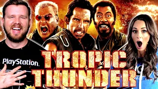 My wife watches TROPIC THUNDER for the FIRST time || Movie Reaction