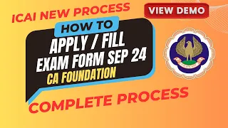 Live Demo: How To Apply/ Fill CA Foundation September 2024 Exam Form |How to Fill CA foundation form