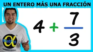 Suma de un entero y una fracción | Alfa MatFis