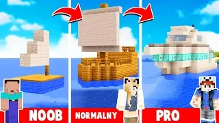 STATEK OD NOOB DO PRO W MINECRAFT! | Vito vs Bella vs Noob