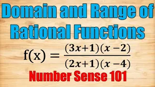 How to Find the Domain and Range of Rational Functions - Number Sense 101