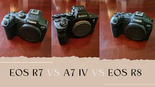 Canon EOS R7 Vs Canon EOS R8 Vs Sony A7 IV | Camera Comparison