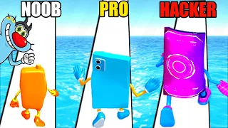 NOOB vs PRO vs HACKER | In Mobile Run 3D | With Oggy And Jack | Rock Indian Gamer |