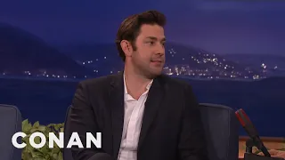 That Time That Matt Damon Totally Tongued John Krasinski's Wife | CONAN on TBS