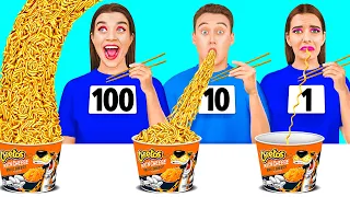 100 Layers of Food Challenge | Funny Food Situations by Craft4Fun Challenge