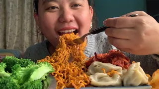 Nepali Mukbang/current noodles,momo,pakauda 🥵