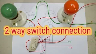 two light one switch connection  ,  2 way switch , two way switch wiring diagram