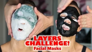 100 LAYERS Challenge (kinda) - Funny Facial Masks Face Mask Challenge