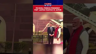 PM Modi And French President Macron Visit Jantar Mantar In Rajasthan's Jaipur #shorts