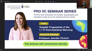 Pro VC Seminar | Tangible Fingerprints of the 1.1°C Post-Industrial Warming by Jennifer Fitchett