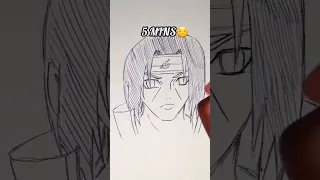 How to Draw Itachi in Different Levels 😳 #shorts #itachi #animedrawing