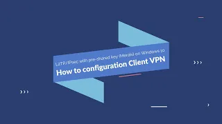 How to configuration Client VPN L2TP/IPsec  with Pre-shared key (Meraki) on Windows 10