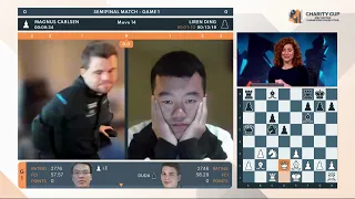 Magnus Carlsen vs Ding Liren Semi Final Match Game 1 CCT Charity Cup 2022