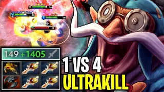 1 VS 4 ULTRAKILL..!! 4x Divine Rapier +1400 Damage Per Hit Gyrocopter 7.27c | Dota 2