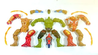 avengers superhero toys.. thanos armor vs hulk buster vs iron spiderman vs hulk smash.. merakit..