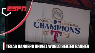 Bruce Bochy unveils Texas Rangers' 2023 World Series Championship banner | Baseball Tonight