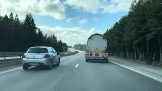 Relaxing Drive on A Swedish Highway with Nice Weather - Ambient, No Talking and No Music