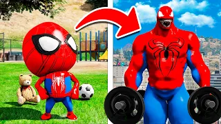 EVOLUI O HOMEM ARANHA MAIS FRACO PARA O MEGA FORTE NO GTA 5