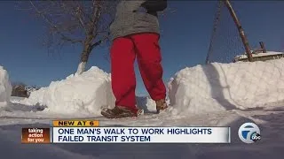 One man's walk to work highlights failed transit system