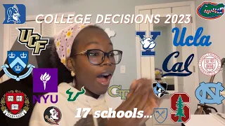 17 COLLEGE DECISION REACTIONS 2023- (realistic and somewhat unenthusiastic) (Ivies, UCs, NYU, Duke…)