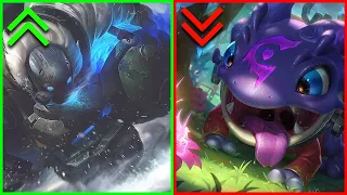 10 Skins That Buff Your Champ and 10 That Nerf Them | Pay To Win and Pay To Lose Skins In League