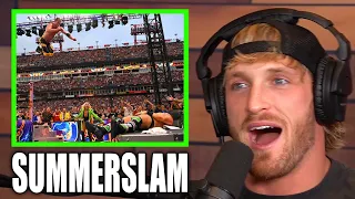 LOGAN PAUL BREAKS DOWN VIRAL WWE SUMMERSLAM MATCH (OFF THE TOP ROPE)