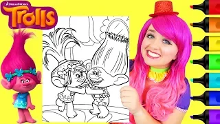 Coloring Trolls Poppy & Branch Dancing Crayola Coloring Page Prismacolor Markers | KiMMi THE CLOWN