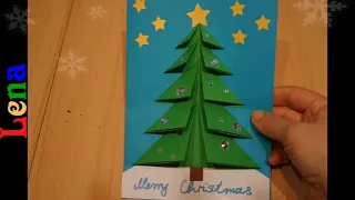 Weihnachtskarte mit Weihnachtsbaum basteln mit Lena - Christmas greeting card DIY