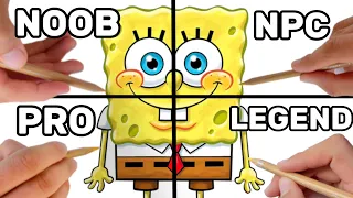 Rysunek SpongeBoba na 4 Poziomach Trudności