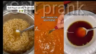 salt prank on boyfriend and see their reactions || tik Tok compilation #tiktiok #prank