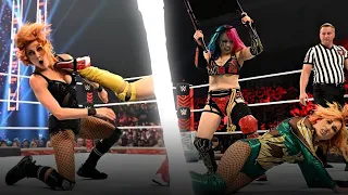 Asuka brutalizing Becky Lynch