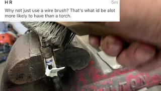 USING A WIRE BRUSH TO CLEAN SPARK PLUGS #shorts #youtubeshorts