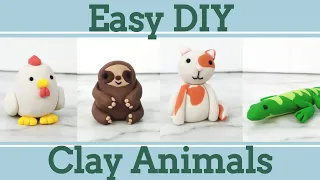 Easy Clay Animals for Beginners #5│4 in 1 Polymer Clay Tutorial