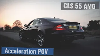 CLS 55 AMG Acceleration POV Dragy 0-60 session - HQ Engine Sound - 4K