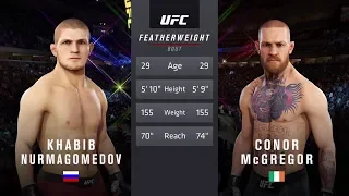 CONOR McGREGOR vs. KHABIB NURMAGOMEDOV EA SPORTS UFC 3 CPU vs. CPU GAME PS4