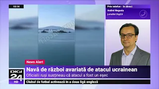 O navă de război a rușilor a fost lovită și avariată de dronele ucrainene