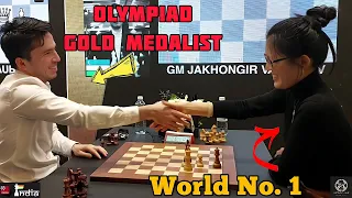 An EPIC pawn race against the World no. 1 | Jakhongir Vakhidov vs  Hou Yifan | Satty Zhuldyz Blitz