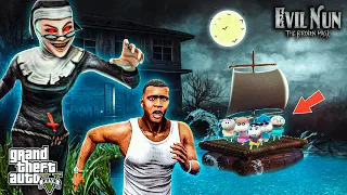 Franklin Fight With Evil Nun For Save Shinchan Escape Horror House By Raft in GTA 5 ! (Hindi)