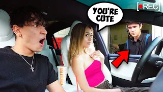 FLIRTING WITH DRIVE THRU EMPLOYEES IN FRONT OF MY BOYFRIEND! *BAD IDEA*