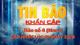 Diễn biến bão số 4 (Noru) lúc 0h ngày 28/9 | VTV24