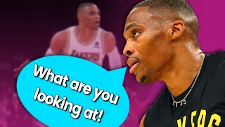 Westbrook tells a courtside fan off 😭☠️ #shorts