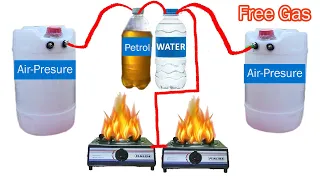 How to make Free Lpg Gas at home | 1petrol Vs 1Water | Amazing idea to use free gas from garbage.